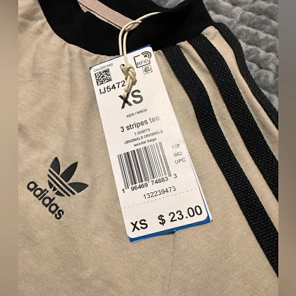adidas Originals Adicolor 3-Stripes T-Shirt wonder beige size Xs